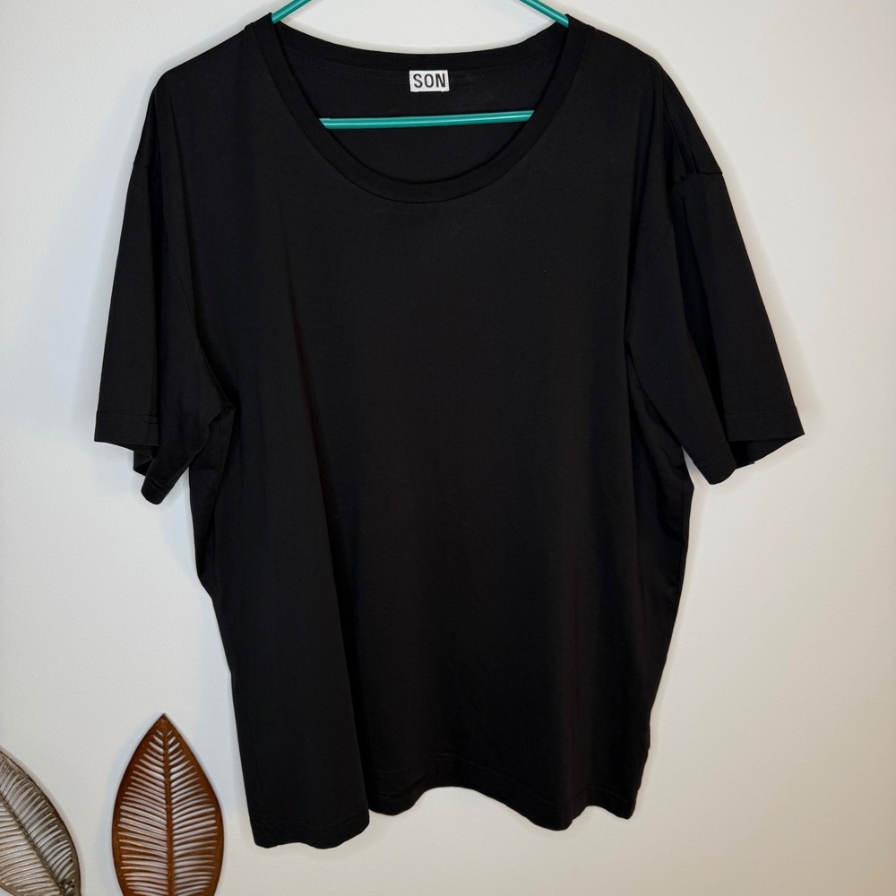 A19 SON of a TAILOR Mens Black 100% Supima Cotton Short Sleeve Crew Neck T-Shirt - Picture 2 of 7